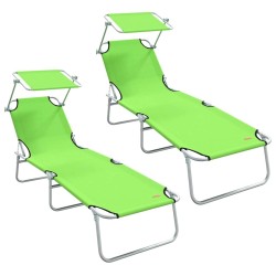 Transat 2 pcs Vert 58 x 188 x 77cm Polyester 523512523512