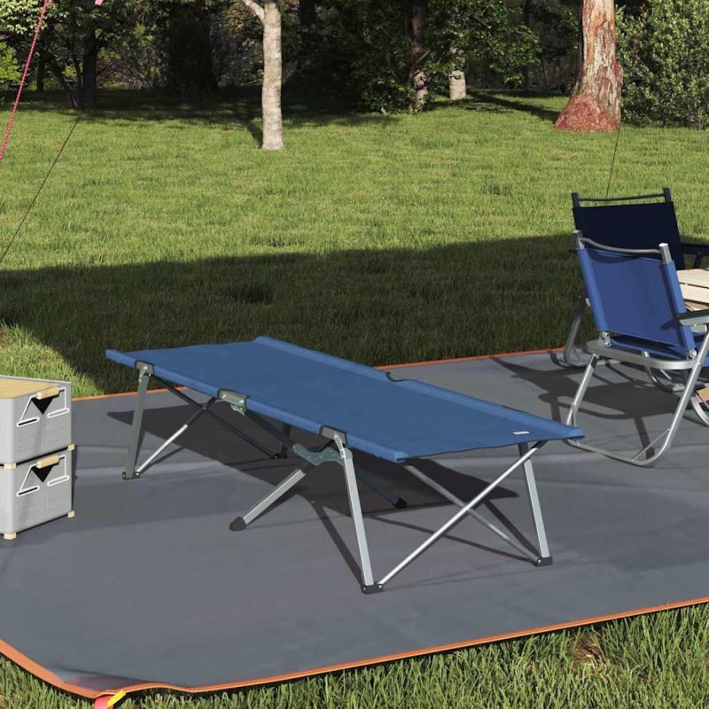 Lit de camping pliant Bleu 194 x 62,5 x 42,5 cm Oxford et acier 523513523513