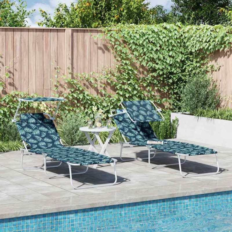 Transat 2 pcs Vert 58 x 188 x 77cm Polyester 523514523514