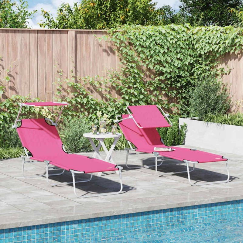 Transat 2 pcs Rose 58 x 188 x 77cm Polyester 523515523515