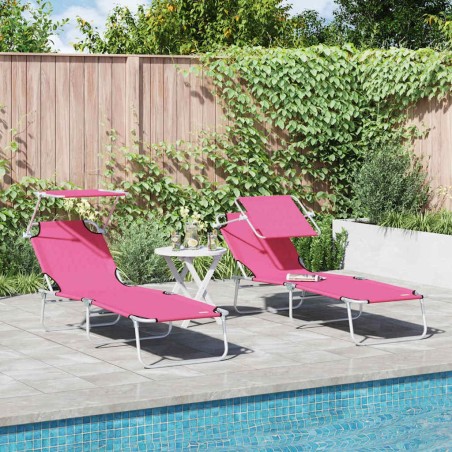 Transat 2 pcs Rose 58 x 188 x 77cm Polyester 523515523515