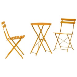 Ensemble bistro pliant 3 pcs Moutarde Acier 523517523517