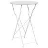 Ensemble bistro pliant 3 pcs Blanc Acier 523518523518