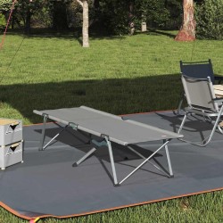 Lit de camping pliant Gris 194 x 62,5 x 42,5 cm Oxford et acier 523519523519