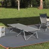 Lit de camping pliant Gris 194 x 62,5 x 42,5 cm Oxford et acier 523519523519