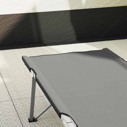 Lit de camping pliant Gris 194 x 62,5 x 42,5 cm Oxford et acier 523519523519
