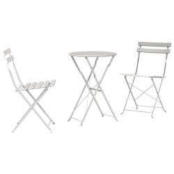Ensemble bistro pliant 3 pcs Beige Acier 523521523521