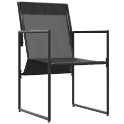 Chaise avec coussin 4 pcs Noir et anthracite Textilène 523522523522