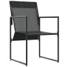 Chaise avec coussin 4 pcs Noir et anthracite Textilène 523522523522