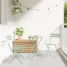 Ensemble bistro pliant 3 pcs Écume de mer Acier 523525523525