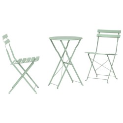 Ensemble bistro pliant 3 pcs Écume de mer Acier 523525523525