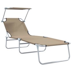 Transat 2 pcs Taupe 58 x 188 x 77cm Polyester 523528523528
