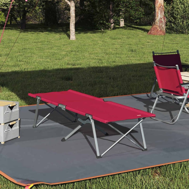 Lit de camping pliant Rouge 194 x 62,5 x 42,5 cm 523530523530