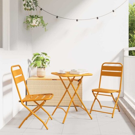 Ensemble bistrot 3 pcs Moutarde Acier 523532523532