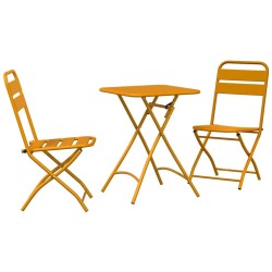 Ensemble bistrot 3 pcs Moutarde Acier 523532523532