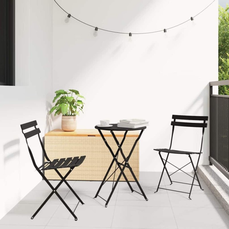 Chaise de jardin pliante 2 pcs Anthracite 42 x 46 x 82cm Métal 523536523536