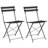 Chaise de jardin pliante 2 pcs Anthracite 42 x 46 x 82cm Métal 523536523536