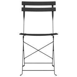 Chaise de jardin pliante 2 pcs Anthracite 42 x 46 x 82cm Métal 523536523536