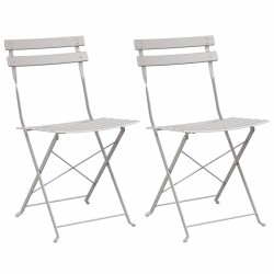 Chaise de jardin pliante 2 pcs Beige 42 x 46 x 82cm Métal 523537523537