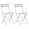 Chaise de jardin pliante 2 pcs Beige 42 x 46 x 82cm Métal 523537523537