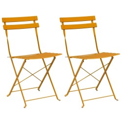 Chaise de jardin pliante 2 pcs Moutarde 42 x 46 x 82cm Métal 523538523538