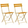 Chaise de jardin pliante 2 pcs Moutarde 42 x 46 x 82cm Métal 523538523538