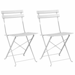 Chaise de jardin pliante 2 pcs Blanc 42 x 46 x 82cm Métal 523539523539