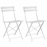 Chaise de jardin pliante 2 pcs Blanc 42 x 46 x 82cm Métal 523539523539