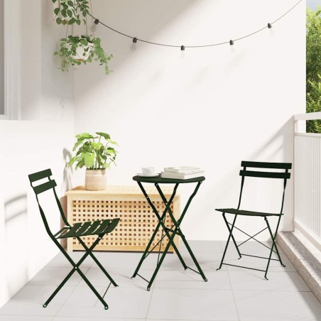 Chaise de jardin pliante 2 pcs Vert 42 x 46 x 82cm Métal 523540523540