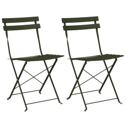 Chaise de jardin pliante 2 pcs Vert 42 x 46 x 82cm Métal 523540523540