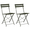 Chaise de jardin pliante 2 pcs Vert 42 x 46 x 82cm Métal 523540523540
