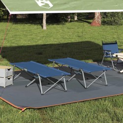 Lit de camping pliant 2 pcs Bleu 194 x 62,5 x 42,5 cm 523541523541