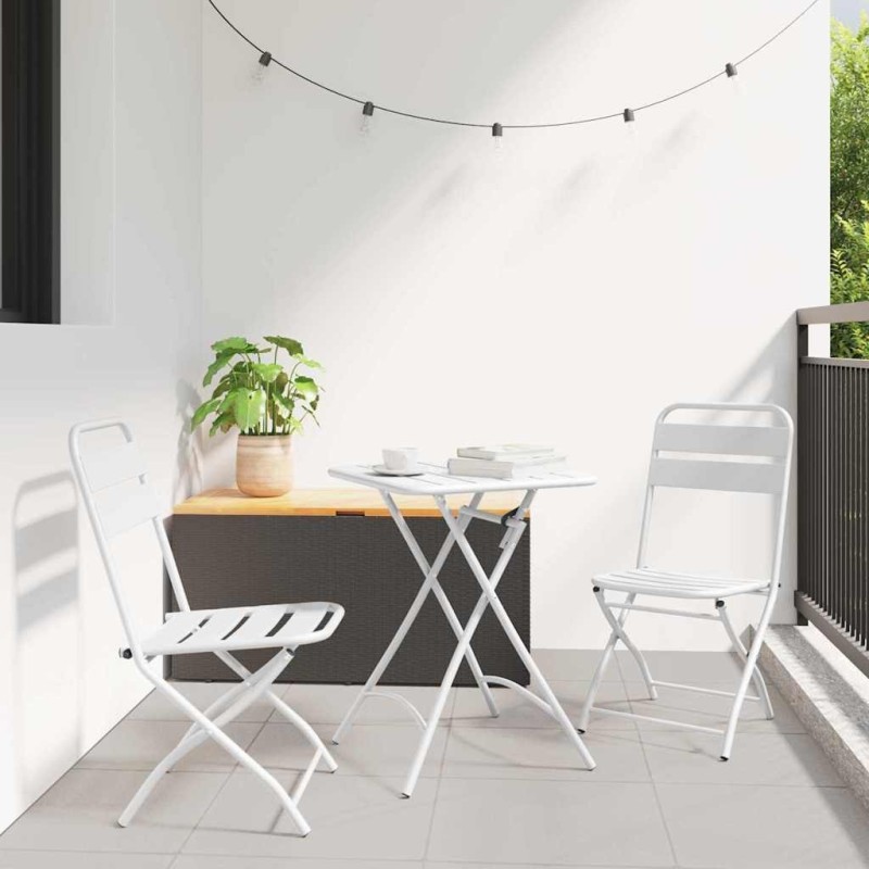 Ensemble bistrot 3 pcs Blanc Acier 523544523544