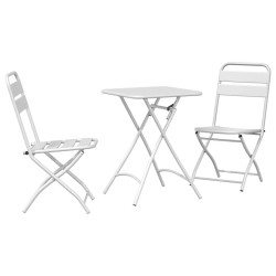 Ensemble bistrot 3 pcs Blanc Acier 523544523544