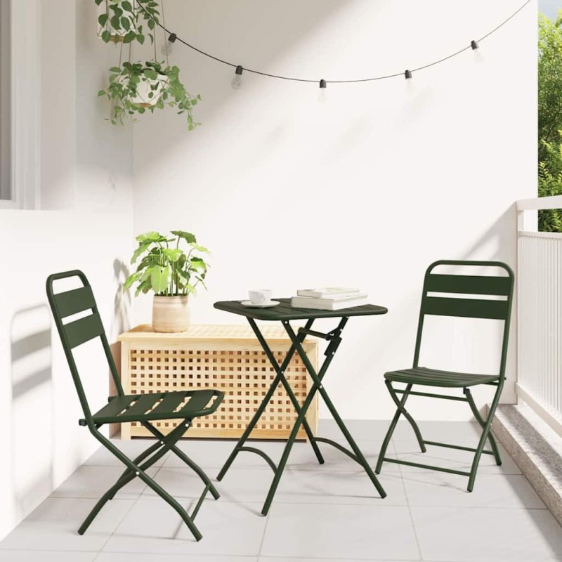 Ensemble bistrot 3 pcs Vert Acier 523546523546