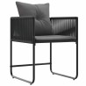 Chaise avec coussin 4 pcs Noir et anthracite Rotin PE 523555523555
