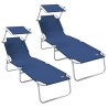 Transat 2 pcs Bleu 58 x 188 x 77cm Polyester 523556523556