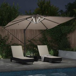Parasol Taupe 286 x 284 x 270 cm Aluminium et polyester 523566523566