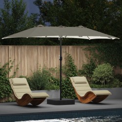 Parasol de jardin Sable et anthracite 385 x 209 x 244 cm 523571523571