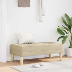 banc avec coussin Crème 113 x 57 x 39 cm tissu 523649523649