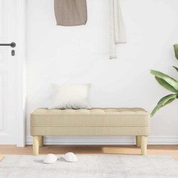 banc avec coussin Crème 113 x 57 x 39 cm tissu 523649523649