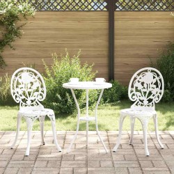 Ensemble bistro de jardin 3 pcs Blanc Aluminium 523652523652
