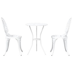 Ensemble bistro de jardin 3 pcs Blanc Aluminium 523652523652