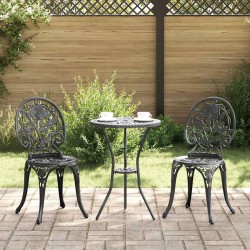 Ensemble bistro de jardin 3 pcs Noir Aluminium 523653523653