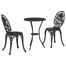 Ensemble bistro de jardin 3 pcs Noir Aluminium 523653523653