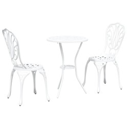 Ensemble bistro de jardin 3 pcs Blanc Aluminium 523656523656