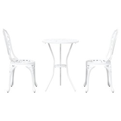 Ensemble bistro de jardin 3 pcs Blanc Aluminium 523656523656