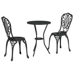 Ensemble bistro de jardin 3 pcs Noir Aluminium 523657523657
