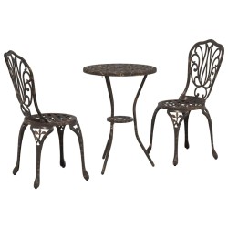 Ensemble bistro de jardin 3 pcs Bronze Aluminium 523658523658
