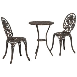 Ensemble bistro de jardin 3 pcs Bronze Aluminium 523661523661